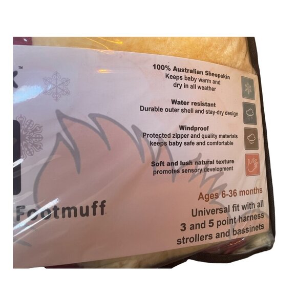 Woolylux Sheepskin Footmuff, 100% Australian Sheepskin, Red - Picture 7 of 7